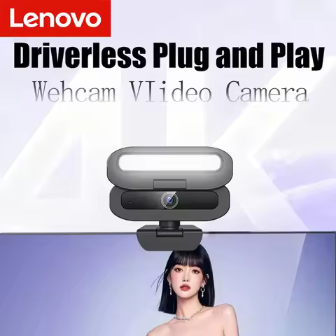 Lenovo 4K HD 60fps Live Webcam 2K Full Hd Camera Usb Autofocus Pc Rotatable Microphone Fill Light St
