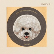EMJOUR Embroidery Sticker Card-Bichon Dog | Pet Souvenir Gift Card Bag Decoration Phone Case
