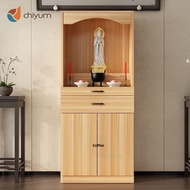 chiyum.sg New Chinese Style Altar Solid Wood Cabinet Offering Table Home Use With Door Buddha Table 