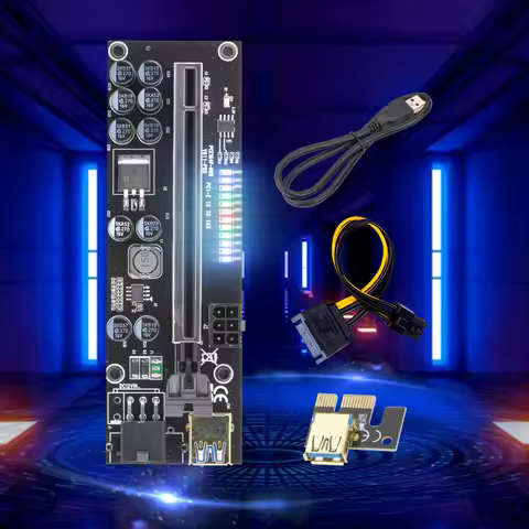 PCIE Riser V011 Pro PCI-E Riser for Video Card Riser 011 Pro PCI Express X16 USB 3.0 6P Power Cable 