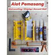 Alat Pemasang DIY Wainscoting, Shiplap, Accent Wall, Diamond Mirror, Kayul -Mitre Box Saw l Gam Cermin l Gam Wainscoting
