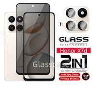 2 IN 1 Privacy Screen Protector Tempered Glass Film For Honor X7d X7c X6c X6b X6a HonorX7d X7 d Hono