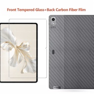 Soft Back Carbon Fiber Film + Tempered Glass Screen Protector For Lenovo Xiaoxin Pad Pro 12.7 Inch 2