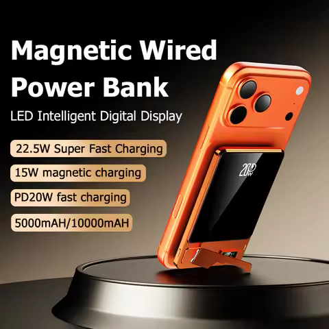 10000mAh Magnetic Power Bank Ultra Slim 20W Super Fast Charging Wireless Portable External Battery f