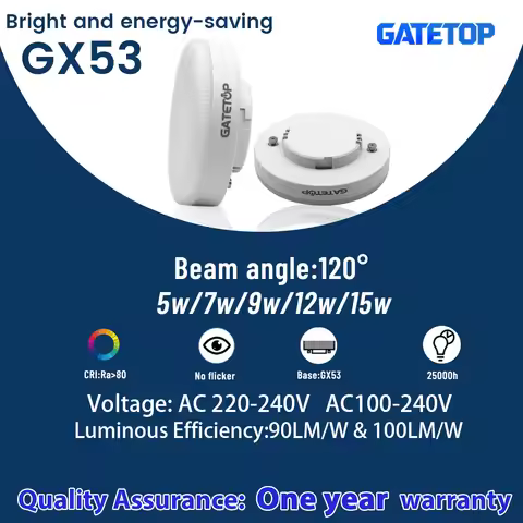 1/5/10/15/20PCS LED Spotlight GX53 Wide Voltage 100V 220V 5W 7W 9W 12W 15W Warm White Cold Light Nat