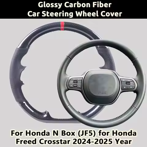 Heat Resistant Car Steering Cover For Honda N Box (JF5) Honda Freed Crosstar Anti-Aging Glossy Carbo