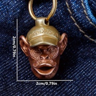 Brass Animal Gorilla Monkey Statue Antique Collection Pendant Exquisite EDC DIY Woven Paracord Lanya