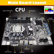 B75 BTC Miner Motoard 8XPCIE Ke USB I3 2100 CPU 4PIN