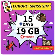 【UK EUROPE】【27 Days 10/14/19/28/37GB 】Vadafone Three Sim Card Europe Switzerland Turkey UK Travel Prepaid Sim Card