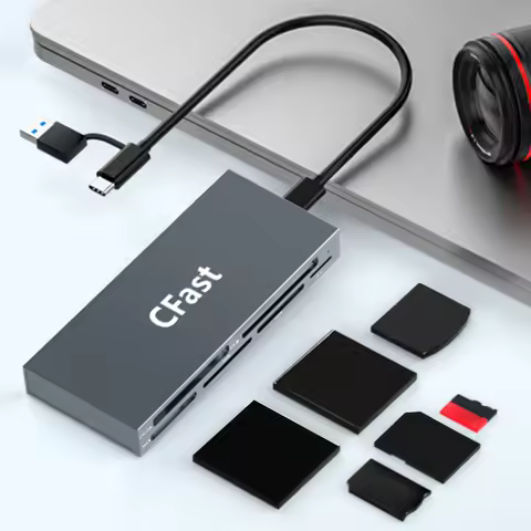 CFast Card Reader Read 6 Cards Simultaneously Memory Stick Pro Duo Adapter 5Gbps USB 3.0 USB C for C