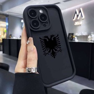 Albanian Flag Map Phone Case For iPhone 17 16 15 14 13 12 11 Pro Max Plus Black Full Coverage Soft S