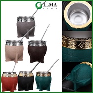 【LLMA】Mate Cup With Straw Texture Eggshell Cup Perfect For Yerba Mate Tea Drinking