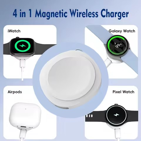 4-in-1 Magnetic Watch Wireless Charger Fast Charging Portable Suitable For Apple Watch Earphones Sam