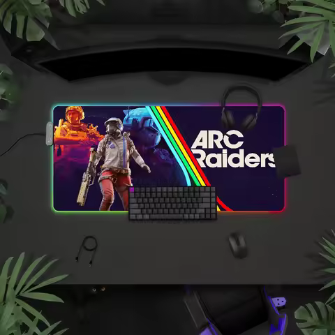 Game ARC R-Raiders Mouse Pad RGB LED Light Colorful Game Keyboard Non-slip Cover Desk-mat Surface Wa