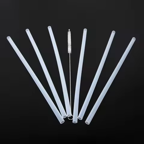 1 Set Outdoor Riding Straw Accessories Replacement 6x Straws +1x Cleaning Brush Set For Hydro Flask 