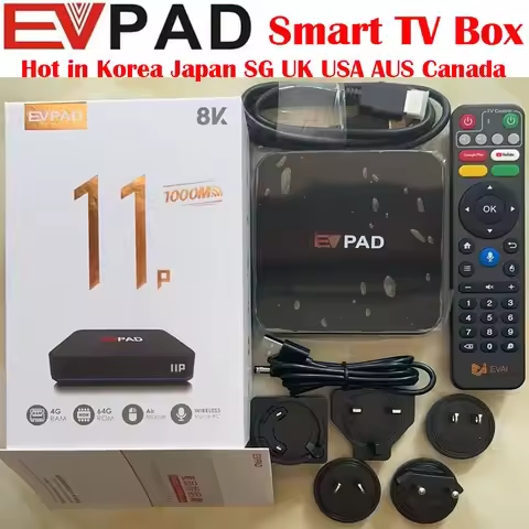 [Genuine] Classic Luxury Edition Evpad 11P Best Android12 smart TV box 4GB 64GB 8KUHD WIFI6 1000M et