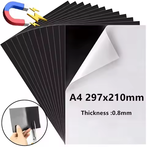 A4 Self-Adhesive Magnetic Mat Sheets Rubber Magnet Flexible Magnet Sheet Perfect for Fridge Crafts P