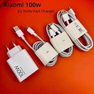 Original Xiaomi 100w EU Turbo Fast Charger Power Adapter 6A Type C Cable For Mi 17 Pro Ultra Lite Pr