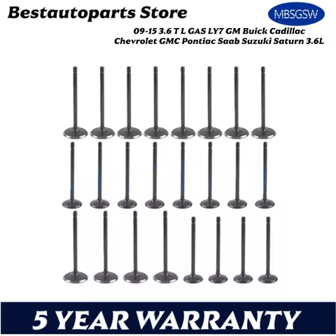 Engine 24X Intake & Exhaust Valve Set For 09-15 3.6 T L GAS LY7 GM Buick Cadillac Chevrolet GMC Pont