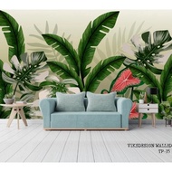 new Stiker Dinding Wallpaper Dinding Gambar Pohon Pisang mural 3d