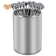 20PCS Metal Cocktail Picks with Holder Kit, Stainless Steel Cocktail Picks, Reusable Cocktail Skewer