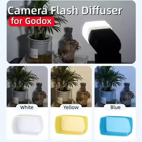 Camera Flash Diffuser Softbox White Blue Yellow Soft Light for Godox Lux Junior V1 AD200 TT685 V850I