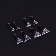 (H3)三角形钻Triangular medical Titanium steel ear bone nails real zircon diamond nails mini do not fade三