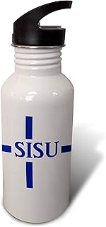 3dRose Sisu - Finnish word for stoic strength of will - Finland design - Straw Water Bottle, 21oz, F