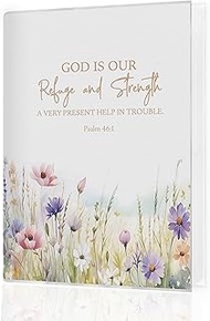 Floral Christian Psalm 46:1 Photo Album 4x6 Hold 36 Photos, Bible Verse Small Photo Album Picture Me