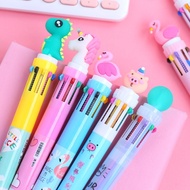 PULPEN 10 WARNA BERMOTIF LUCU /PULPEN ANAK KARAKTER MOTIF DINO UNICORN