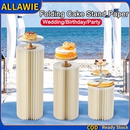 Folding Cake Stand Folding Cylindrical Dessert Table Round Paper Tube Stand Wedding Birthday Party P