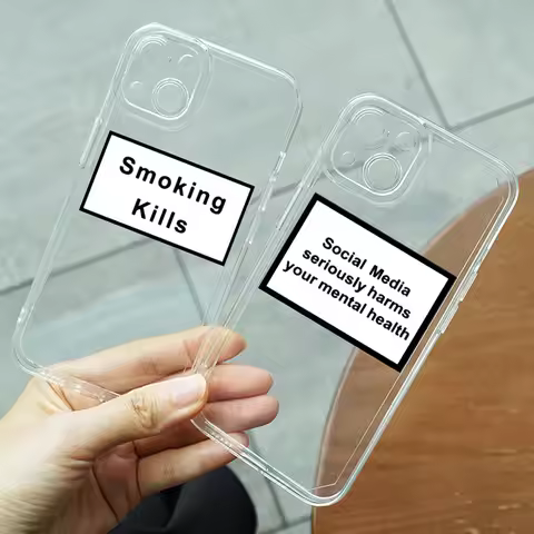 Social Harmful Health Smoke Free Phone Case For iPhone 17 16 15 11 12 14 13 Pro Max Mini X XS XR 7 P