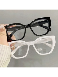 2入組女士貓眼非處方眼鏡 Y2K 復古風格透明眼鏡框架
