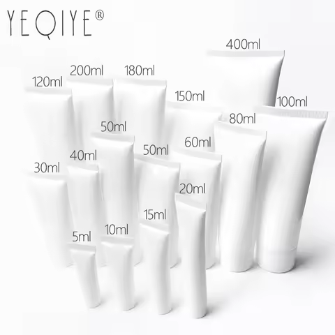 【30PCS】3/5/10/15/20/30/40/50/60g/ml White Plastic Soft Tube Glossy Matte Refillable Cosmetics Cream 