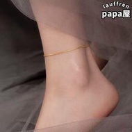 小金線質感蛇骨腳鍊女潮18k包金高級感性感加長鈦鋼腳踝鏈不掉色