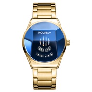 HOURSLY Men's Watch Black Technology Quartz Men's Watch Round Locomotive wristw