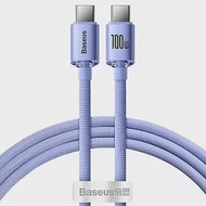 Baseus倍思 晶耀系列 雙Type-C快充數據線100W-1.2米(支援iPHONE15系列充電) 紫色