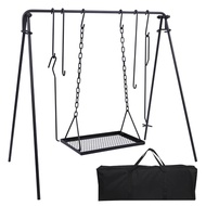 REDCAMP Campfire Swing Grill Stand, Portable Hanging Cooking Grill Rack with Dutch Oven Lid Lifter &