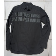 KEMEJA Armani Exchange Fullblack Striped Shirt