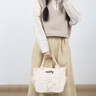 Miffy Rabbit กระเป๋าถือผ้าแคนวาสความจุขนาดใหญ่สำหรับนักศึกษาวิทยาลัยหญิง Niche กระเป๋าเดินทางขนาดเล็