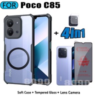 For POCO C85 Shockproof Phone Case POCO C75 C65 C71 Casing With Magnetic Wireless Charging Sticker+A