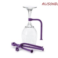ALISONDZ Stemware Saver Silicone Purple Bar Kitchen Tools Fixed Bendable Flexible Wine Glass Holder