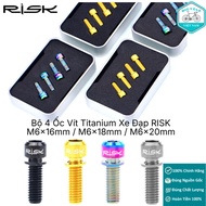 Set of 4 RISK Bicycle Titanium Screws M6x16mm / M6x18mm / M6x20mm