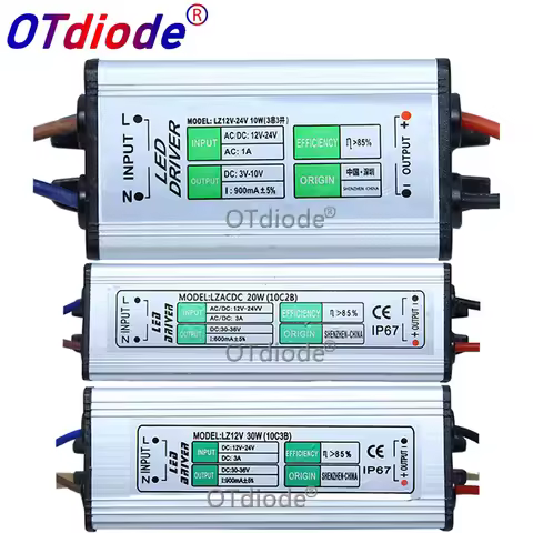 AC 85-265V To DC 3 -10V / DC 30 - 36V LED Driver IP67 Waterproof Lighting Transformers Power Supply 