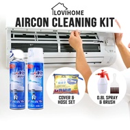 SG Aircon Cleaning Set - Cleaning Spray Cleaning Cover Brush Air Conditioner Cleaner Cover Bag Air Con Servicing