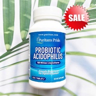 60% Sale!!!EXP:08-09/25โปรไบโอติก Probiotic Acidophilus 100 Million Live Cultures 100 Tablets (Purit