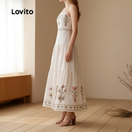 Lovito Pakaian Santai Musim Bunga/Panas untuk Wanita LBL30167