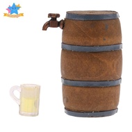 [Edstars] wood+palstic Miniature Beer Barrel 1:12 Beer Barrel Dollhouse Accessory