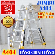 Thang nhôm gấp trượt JUMBO A404 - Chữ a 2m duỗi thẳng 4m