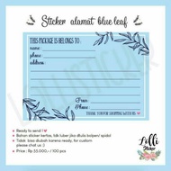 Address sticker blue leaf address label/